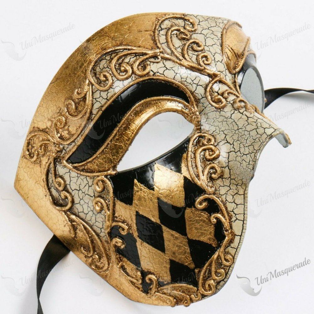 Gold Diamond Pattern Phantom of the Opera Venetian